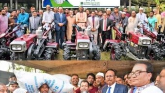 চাঁদপুরের কৃষকদের মাঝে মার্কেন্টাইল ব্যাংকের ১০টি পাওয়ার টিলার,সার,ও কৃষি উপকরণ বিতরণ