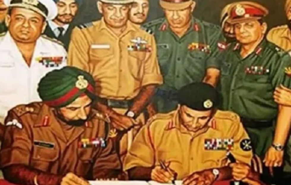 ভারতে সেনাপ্রধানের অফিস থেকে সরিয়ে ফেলা হয়েছে পাকিস্তান বাহিনীর আত্মসমর্পণের ঐতিহাসিক ছবিটি সরিয়ে লাগানো হয়েছে নতুন ছবি