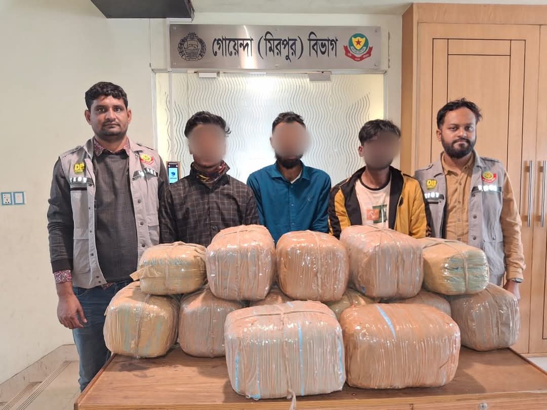 ৫০ কেজি গাঁজা ও মাইক্রোবাসসহ পেশাদার মাদক কারবারি চক্রের তিন সক্রিয় সদস্যকে গ্রেফতার করেছে ডিবি