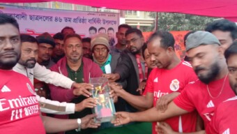 কয়রায় প্রীতি ফুটবল খেলায় সাবেক ছাত্রদল ফুটবল একাদশ বিজয়ী