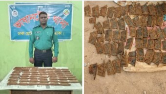 ৫৭৪ রাউন্ড গুলি উদ্ধার করেছে ভাষানটেক থানা পুলিশ
