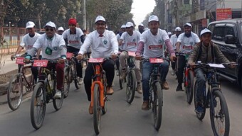 ঠাকুরগাঁওয়ে মাদকের বিরুদ্ধে ব্যতিক্রমী বাই-সাইকেল র‌্যালি