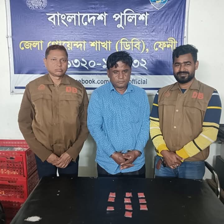 ৫০০ পিস ইয়াবা সহ ০১ জন-কে আটক করে ফেনী জেলা গোয়েন্দা পুলিশ (ডিবি)
