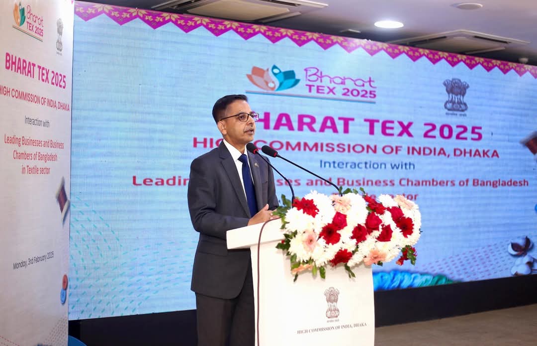 ভারতের হাইকমিশন  ঢাকা ০৩ ফেব্রুয়ারি ২০২৫ তারিখে বাংলাদেশের টেক্সটাইল খাতের নেতৃস্থানীয় ব্যবসায়ী ও বিজনেস চেম্বারদের সাথে একটি ইন্টারঅ্যাক্টিভ সেশন আয়োজন করে।