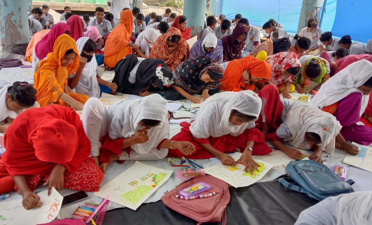 কয়রায় বাঘ সংরক্ষণে গণসচেতনতা কার্যক্রম উপলক্ষে চিত্রাংকন প্রতিযোগীতা