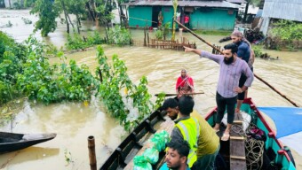 বাঘাইছড়িতে বন্যায় প্লাবিত পানি বন্ধী এক হাজার পরিবার, আশ্রয় কেন্দ্র শতাধিক পরিবার