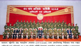 প্রেসিডেন্ট গার্ড রেজিমেন্ট (পিজিআর) এর ৫০তম প্রতিষ্ঠা বার্ষিকীর অনুষ্ঠানে মহামান্য রাষ্ট্রপতি