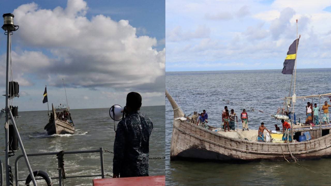 জীবন রক্ষায় বাংলাদেশ নৌবাহিনী; বঙ্গোপসাগরে ইঞ্জিন বিকল অবস্থায় ভেসে থাকা ১৮ জন অসহায় জেলে ও ট্রলার উদ্ধার