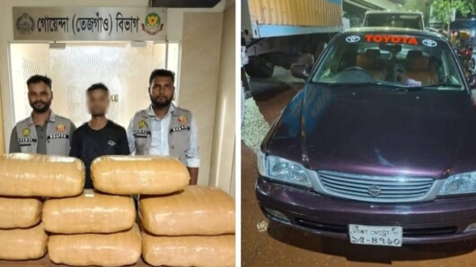 ৪৮ কেজি গাঁজা ও প্রাইভেট কারসহ এক মাদক কারবারিকে গ্রেফতার করেছে ডিবি