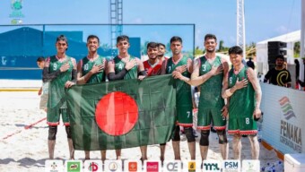 কমনওয়েলথ বীচ হ্যান্ডবল চ্যাম্পিয়নশিপে ভারতকে হারিয়ে বাংলাদেশ দল জয়ী: আবারও ম্যান অব দ্যা ম্যাচ বিজিবির সিপাহী খোকন মোল্লা