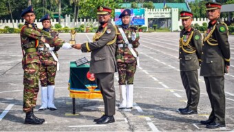 বাংলাদেশ সেনাবাহিনীর অর্ডন্যান্স ও ইএমই কোরের রিক্রুট ব্যাচ-২০২৫ এর সেনাবাহিনী প্রধান কুচকাওয়াজ অনুষ্ঠিত