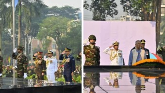সশস্ত্র বাহিনী দিবস-২০২৫ এ শিখা অনির্বাণে পুষ্পস্তবক অর্পন করলেন মহামান্য রাষ্ট্রপতি, মাননীয় প্রধান উপদেষ্টা এবং সম্মানিত বাহিনী প্রধানগণ