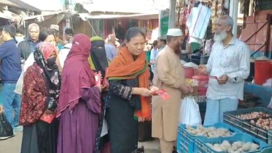 রাঙামাটিতে বিপ্লবী ওয়ার্কার্স পার্টির প্রার্থী জুই চাকমার গণসংযোগ