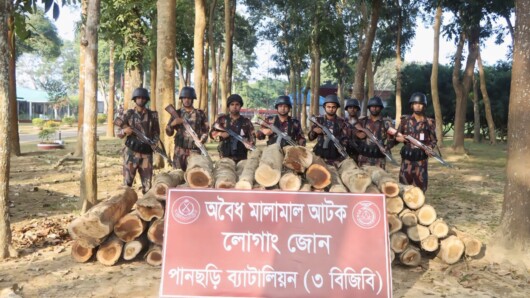 পানছড়িতে বিজিবির অভিযানে অবৈধ সেগুন কাঠ জব্দ