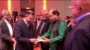 বিএনপির চেয়ারম্যান তারেক রহমান সাংবাদিকদের সঙ্গে শুভেচ্ছা বিনিময় করছেন