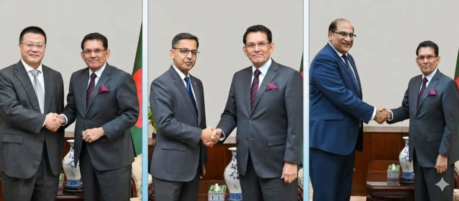 পররাষ্ট্রমন্ত্রীর সঙ্গে চীন, ভারত ও পাকিস্তানের রাষ্ট্রদূতের সৌজন্য সাক্ষাৎ: দ্বিপাক্ষিক সম্পর্ক জোরদারের অঙ্গীকার