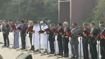 রাষ্ট্রপতি সাহাবুদ্দিনের কাছে শপথ নিলেন ২৫ পূর্ণমন্ত্রী; সংসদ ভবনের দক্ষিণ প্লাজায় রাজকীয় আয়োজন