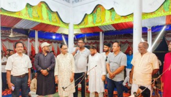 দিনাজপুরের বীরগঞ্জ উপজেলার ২নং পলাশবাড়ী ইউনিয়নের হিরামনী চাপা পাড়া হরিমন্দির আয়োজিত