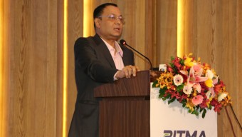 বিটিএমএ-বিজিএমইএ’র সমঝোতা স্মারক অনুষ্ঠানে বক্তব্য রাখছেন শওকত আজিজ রাসেল